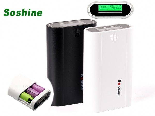Soshine E5 Powerbank-Ladegerät mit 1,0A und 2,1A USB-Ausgang