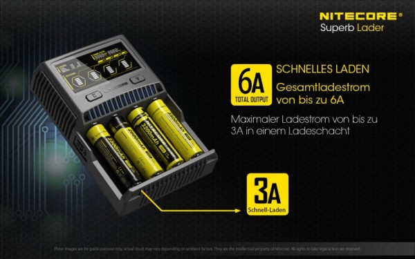 Nitecore SC4 4-Schacht Schnellladegerät für LiIon, LiFePO4 &amp; NiMH
